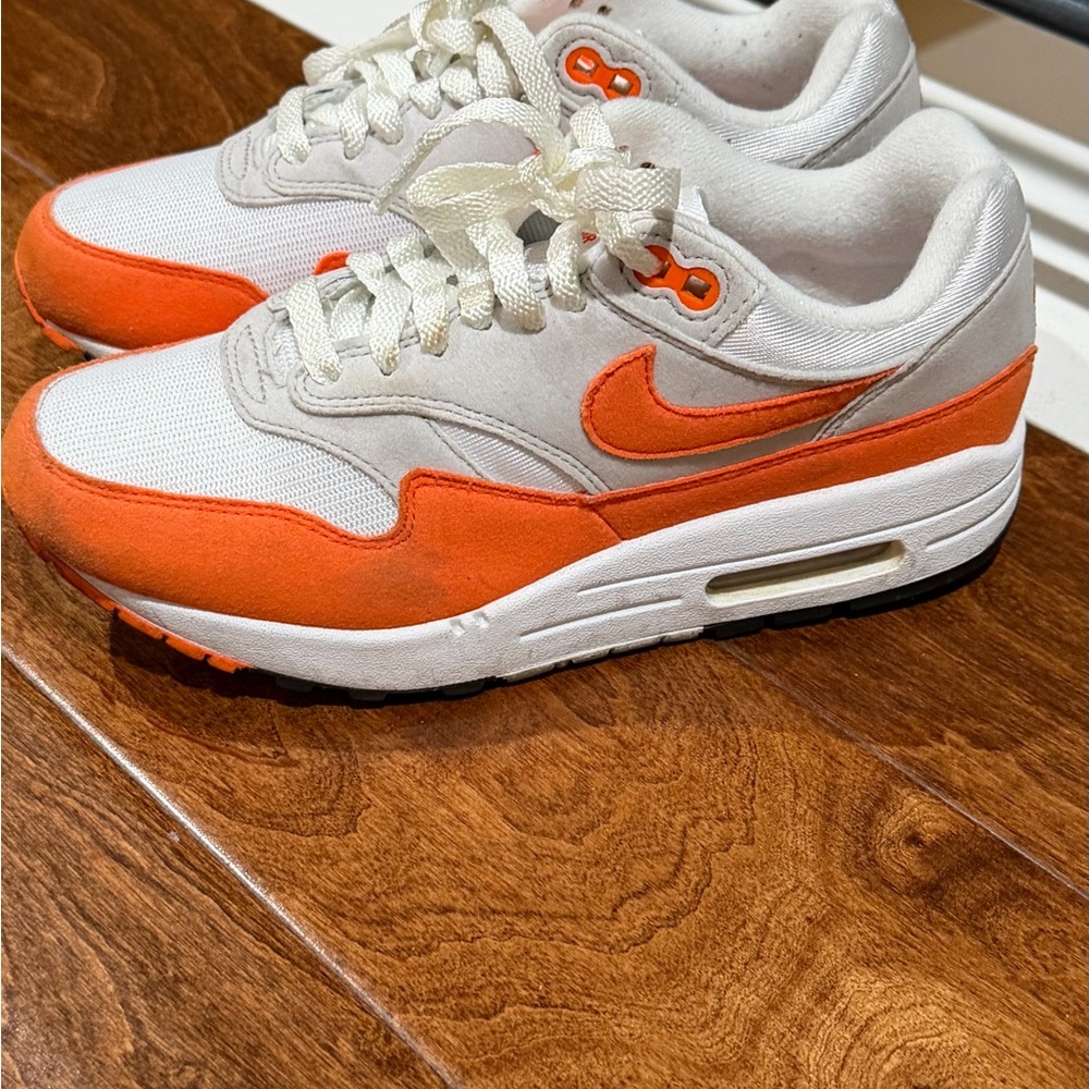 Nike AirMax White and Orange Sneakers